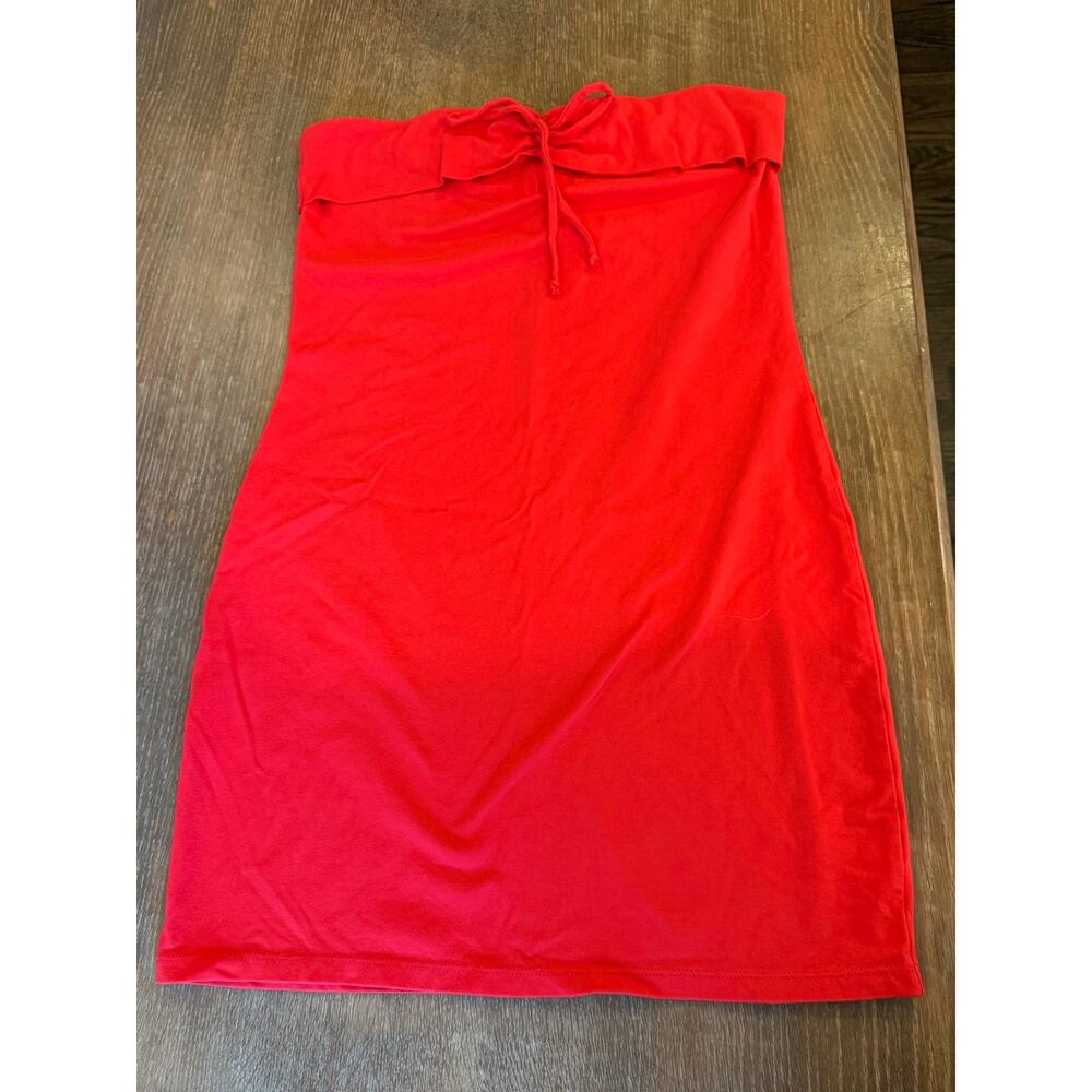 WILD FABLE Red Strapless Cotton/Spandex Summer Mini Dress XL - Picture 2 of 8